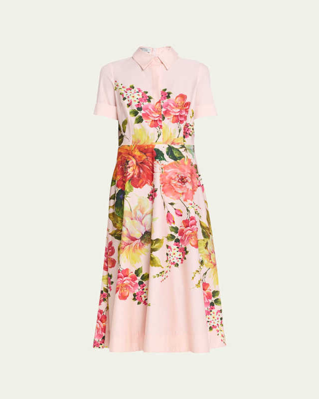 Floral-Print Fit-&-Flare Shirtdress
